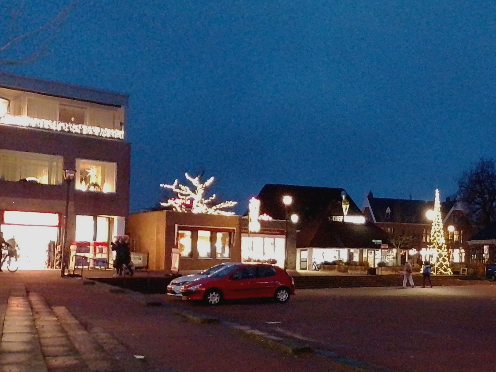 Centrum Zuidhorn in kerstsfeer