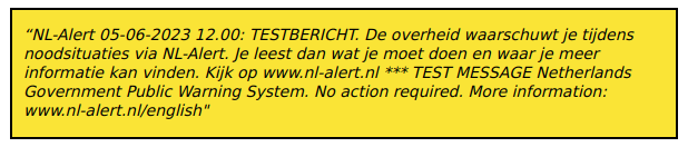 Maandag 5 juni NL-Alert testbericht