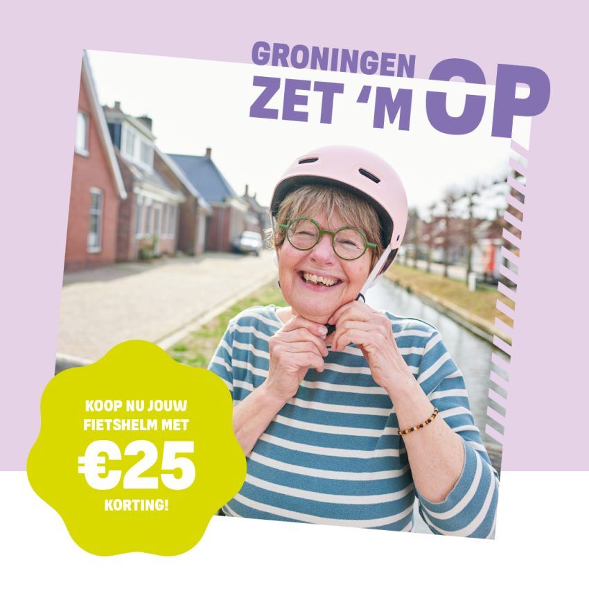 Groningen zet 'm op! Korting fietshelm