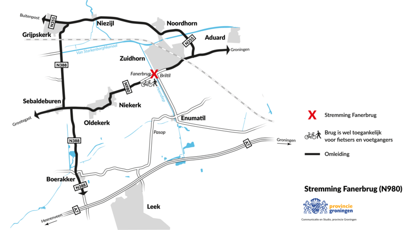 fanerbrug briltil afgesloten wegens onderhoud