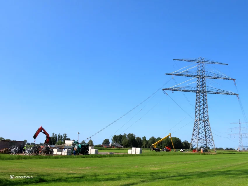 Aanleg nieuwe Hoogspanningsverbinding Stroomkabels verwijderen de Poffert
