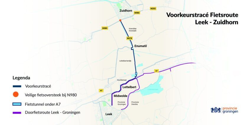 Fietsroute Leek - Zuidhorn